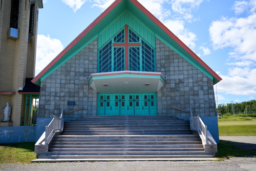 Été,Saison,MRC Côte-de-Gaspé,Région,Douglastown,Église,Culte,Jour,Temps